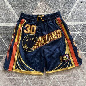 Golden State Warriors Shorts Stephen Curry No. 30 Blue Shorts
